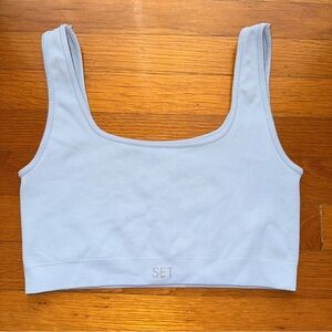 SET Active Sky Blue Ribbed Sports Bra